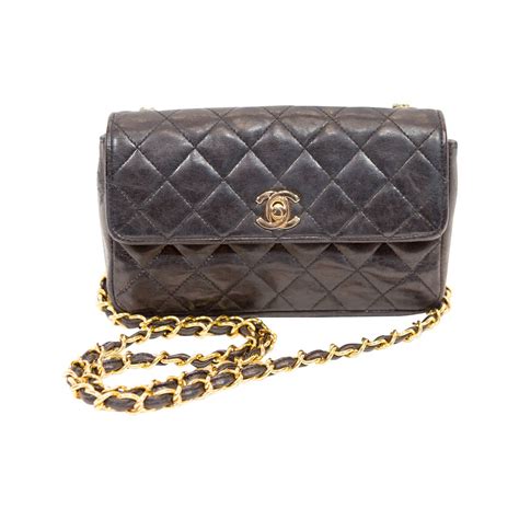 chanel quilted black bag|Chanel black quilted crossbody bag.